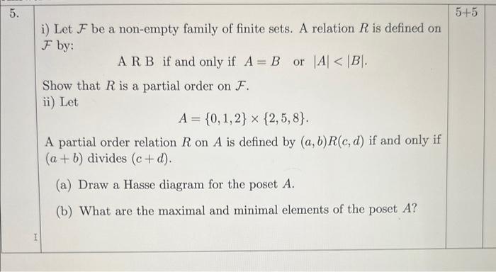 Solved A R B if and only if A=B or ∣A∣