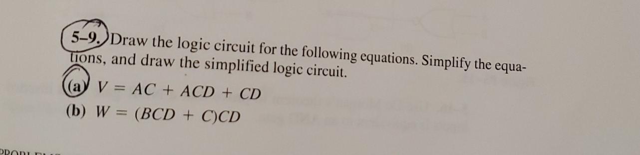 Solved 5-9. Draw the logic circuit for the following | Chegg.com