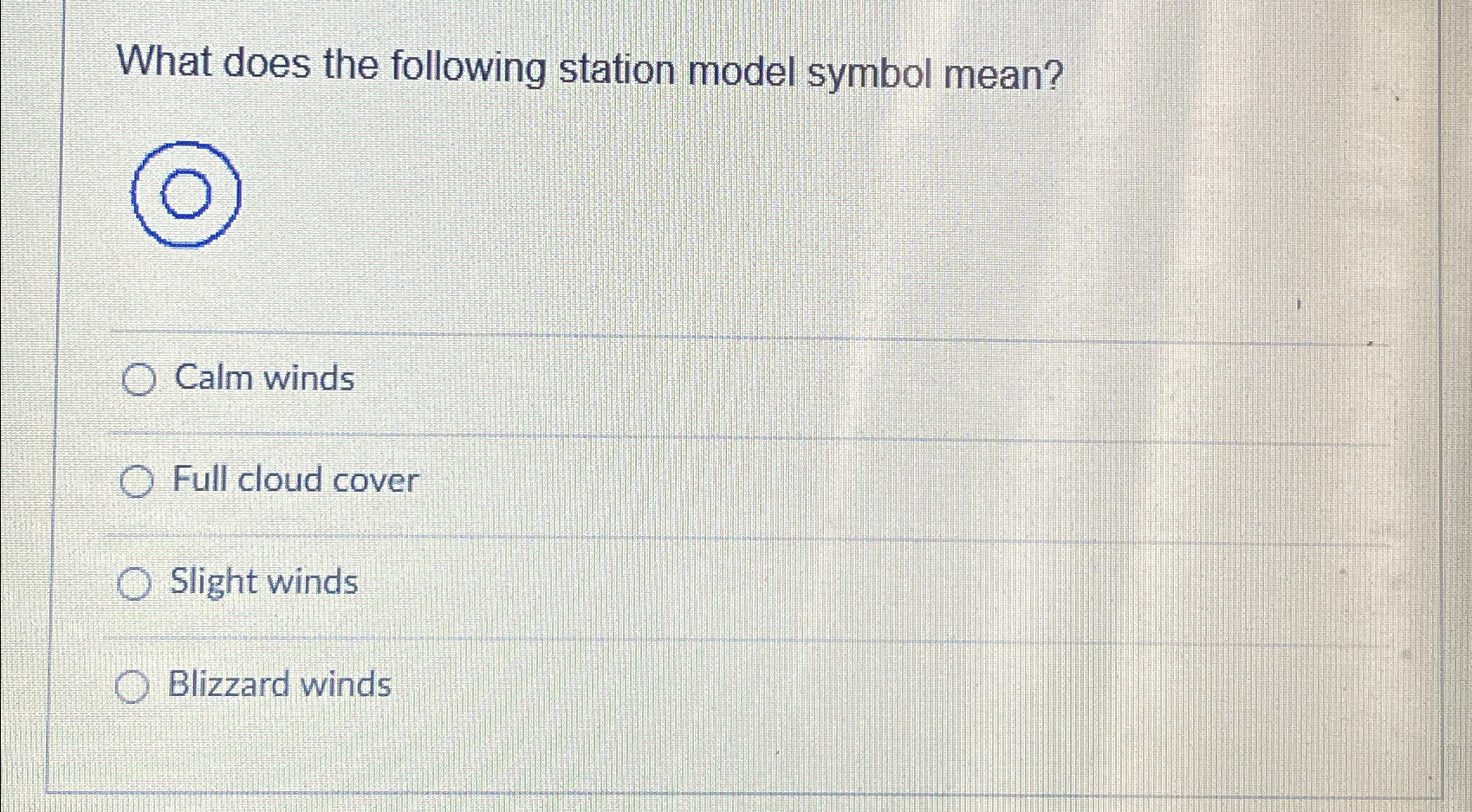 Solved What does the following station model symbol | Chegg.com