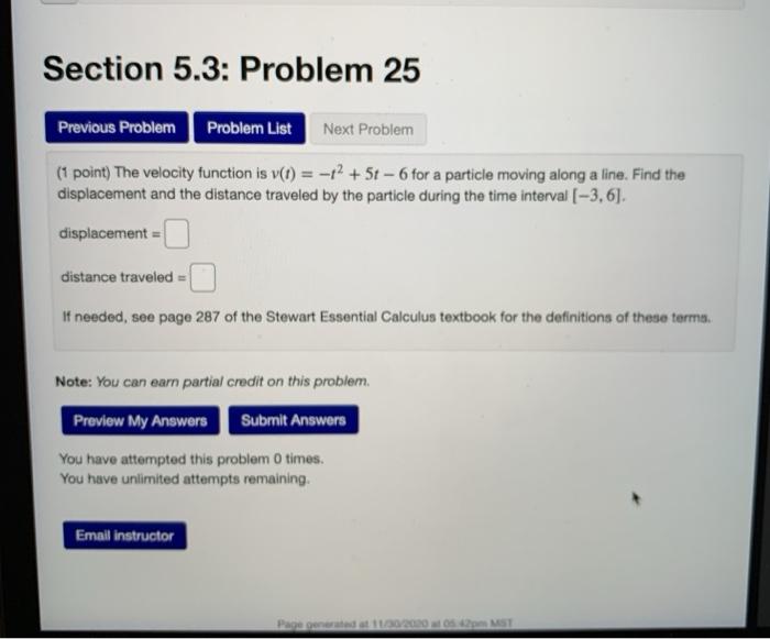 Solved Section 5.3: Problem 25 Pro Previous Problem Problem | Chegg.com