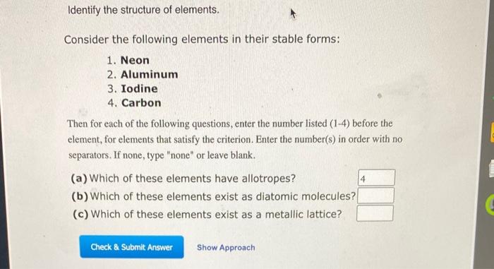 Solved Identify the structure of elements. Consider the | Chegg.com