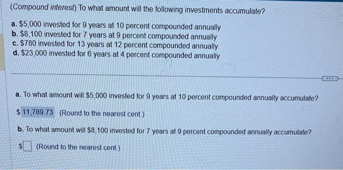 Solved (Compound Interest) To What Amount Will The Following | Chegg ...