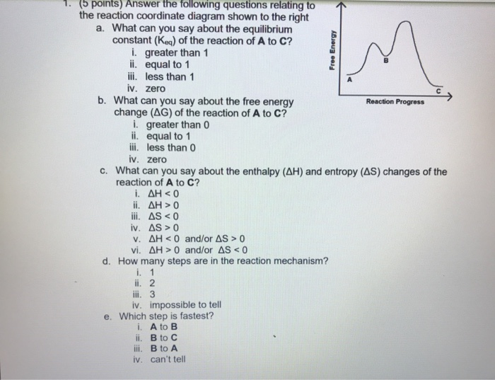 Solved Free Energy (5 points) Answer the following questions | Chegg.com