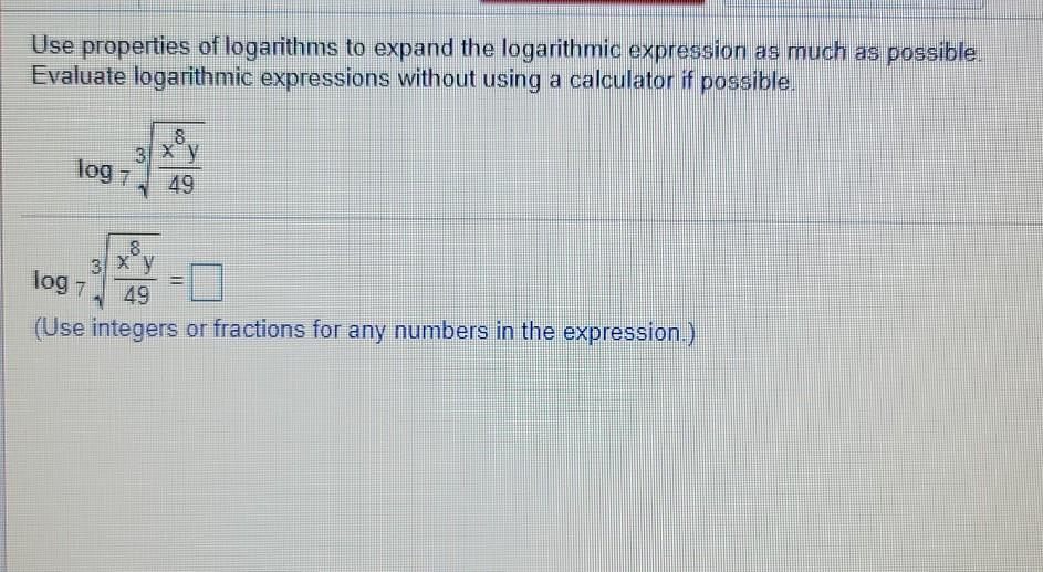 Solved Use properties of logarithms to expand each | Chegg.com