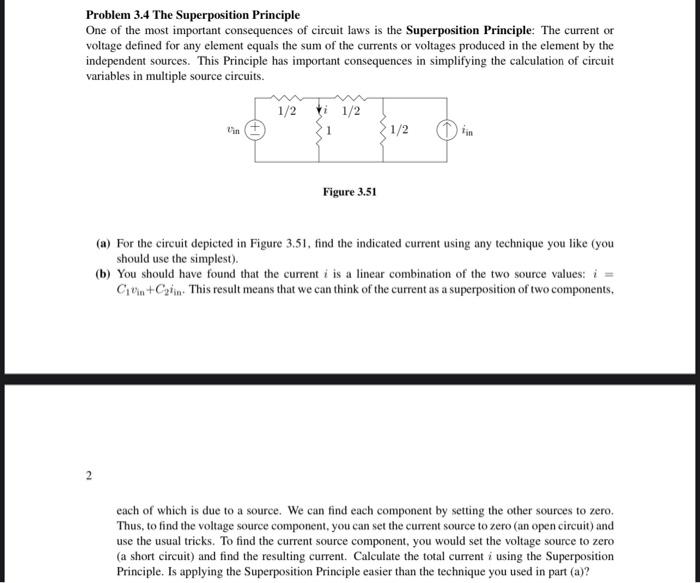 Solved Problem 3.4 The Superposition Principle One of the | Chegg.com