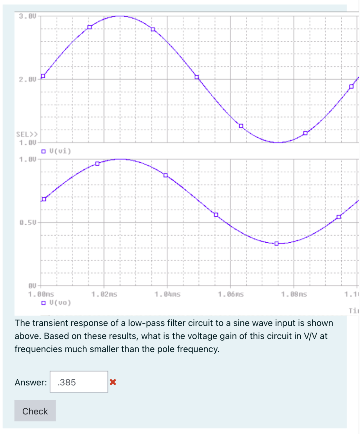 Solved The transient response of a low-pass filter circuit | Chegg.com