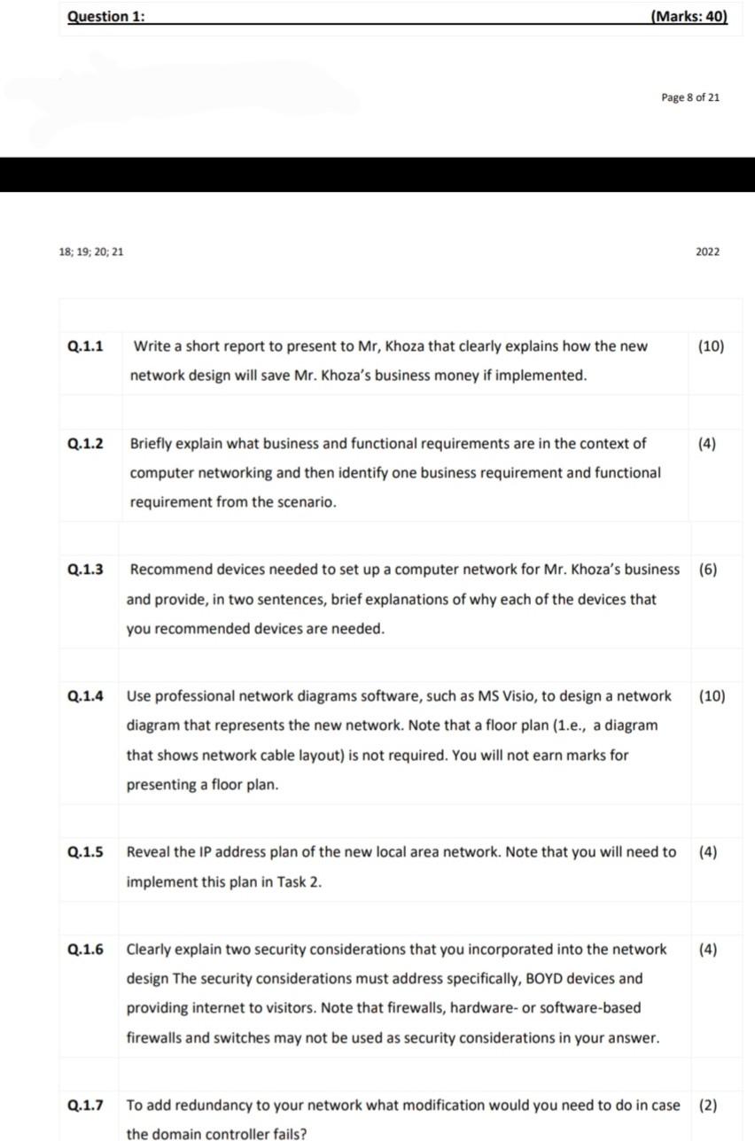 Solved Read The Scenario Below And Then Answer The Questions | Chegg.com