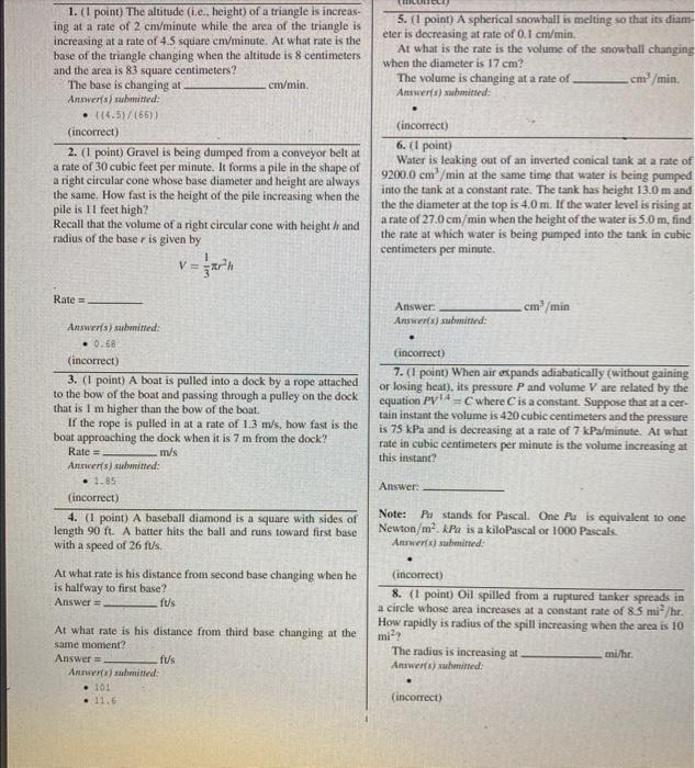 Solved Make sure to answer each problem please Please post | Chegg.com