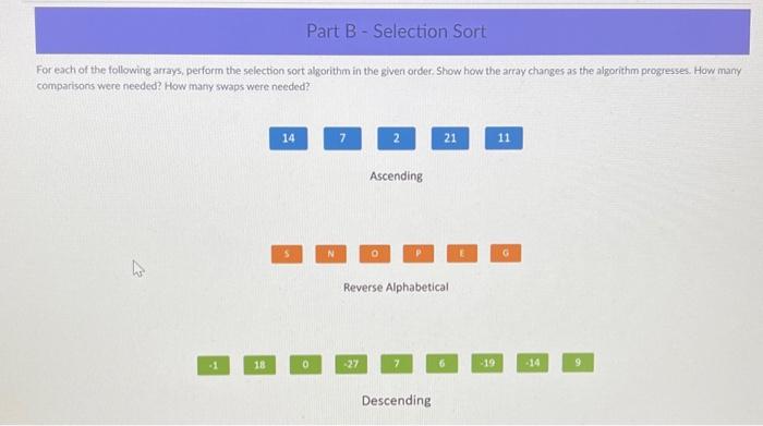 Solved Part A - Bubble Sort For each of the following | Chegg.com