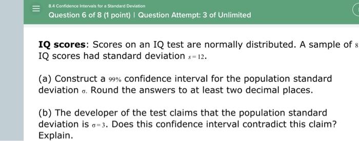 Solved Construct an 80% confidence interval for the | Chegg.com