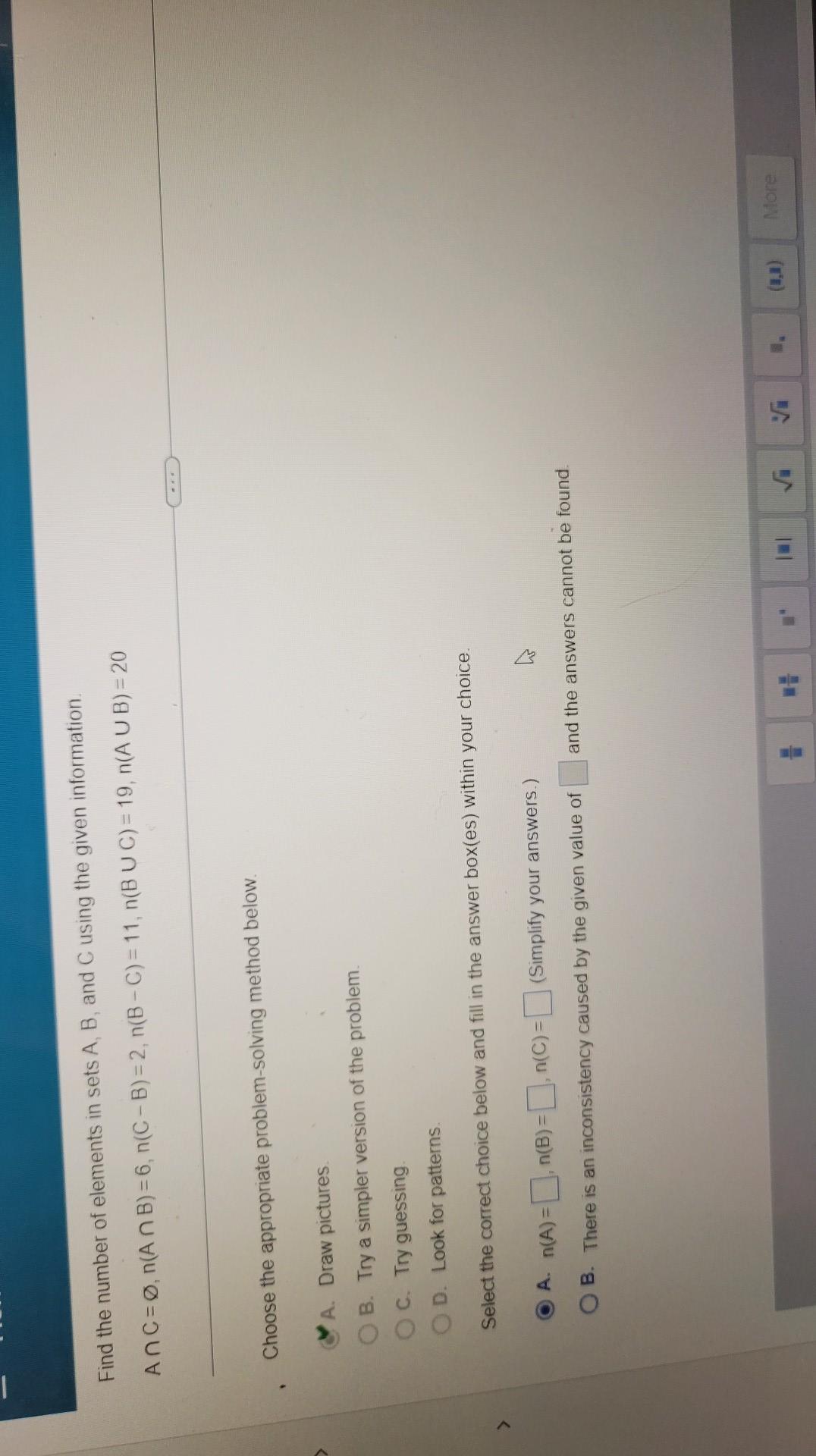 Solved I Find The Number Of Elements In Sets A, B, And C | Chegg.com