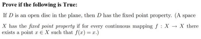 Solved Prove if the following is True: If D is an open disc | Chegg.com
