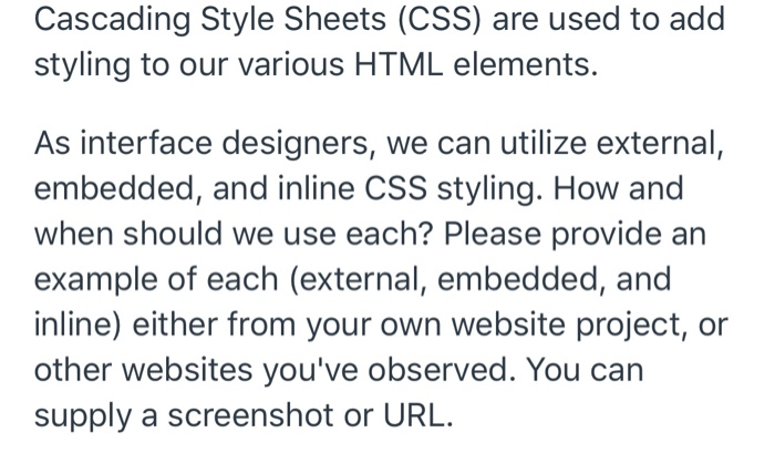 Solved Cascading Style Sheets (CSS) are used to add styling | Chegg.com