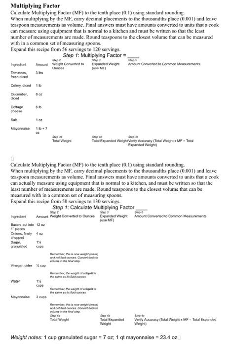 Multiplying Factor Calculate Multiplying Factor (MF) | Chegg.com