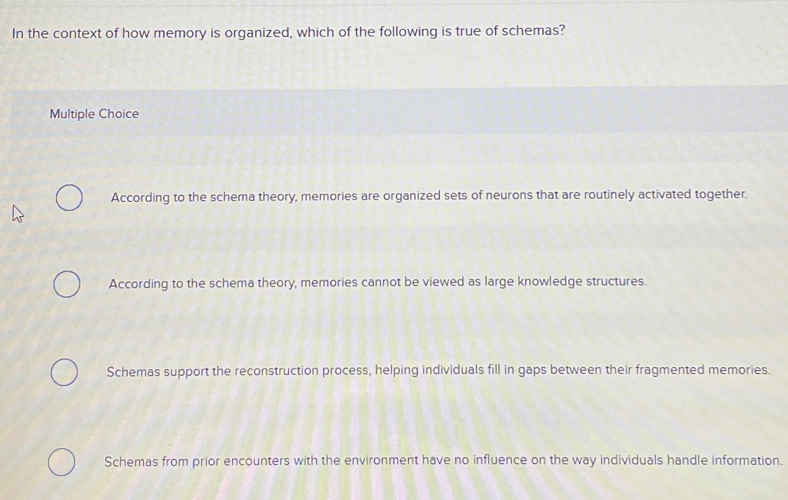 Solved In the context of how memory is organized, which of | Chegg.com
