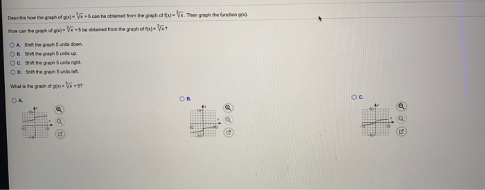 Solved Describe how the graph of top+5 can be obtained from | Chegg.com