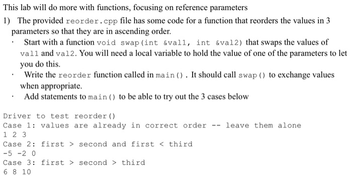 Solved This lab will do more with functions, focusing on | Chegg.com