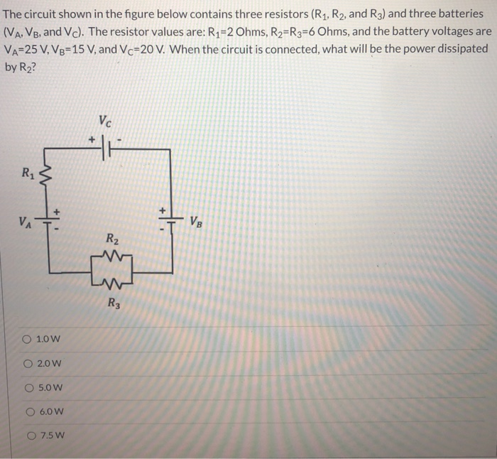 Solved The Circuit Shown In The Figure Below Contains Three | Chegg.com