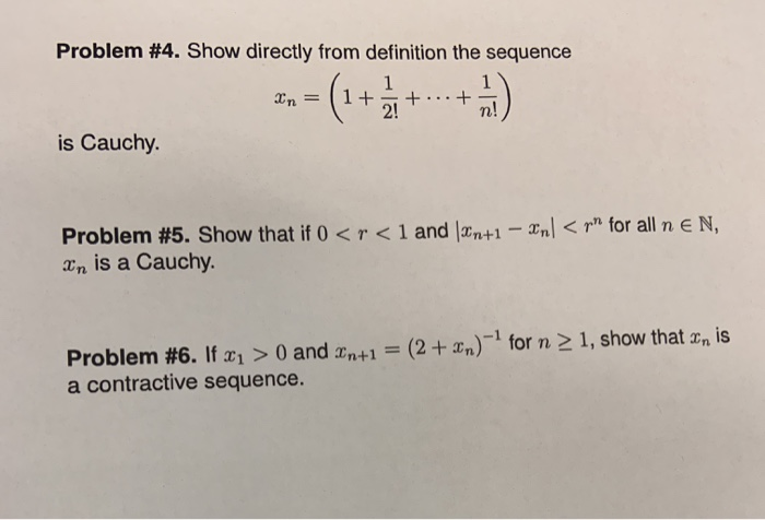 Solved Problem #4. Show directly from definition the | Chegg.com