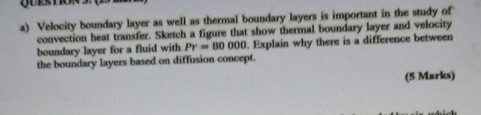 Solved a) Velocity boundary layer as well as thermal | Chegg.com