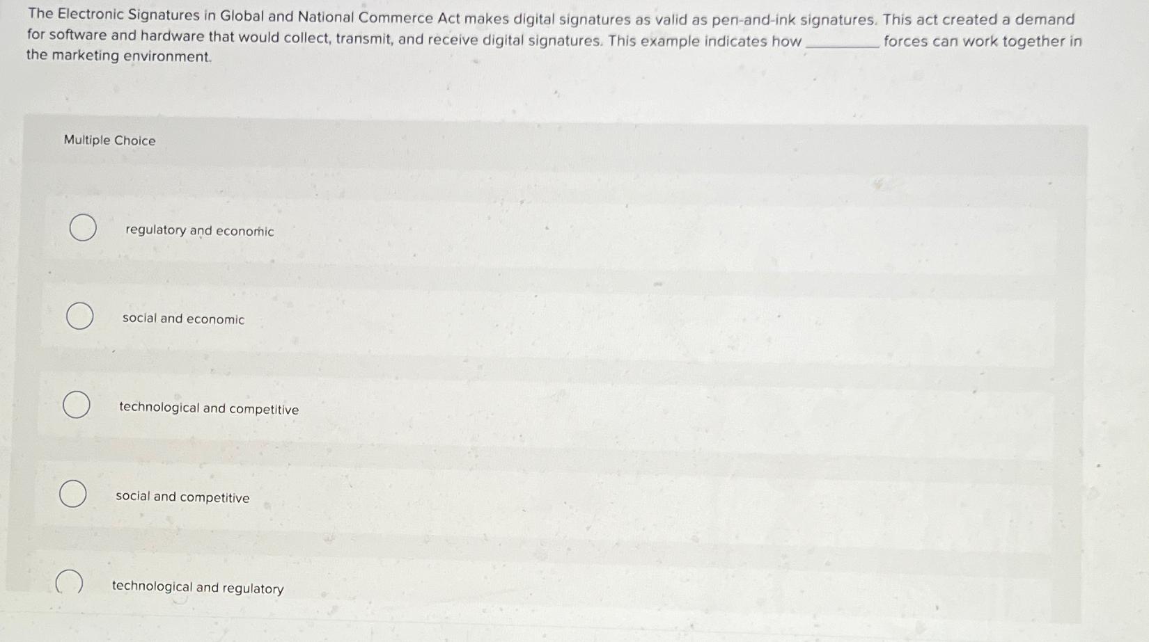 Solved The Electronic Signatures in Global and National | Chegg.com