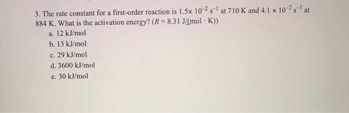 Solved 3. The rate constant for a first-order reaction is | Chegg.com