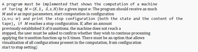 Solved A program must be implemented that shows the | Chegg.com