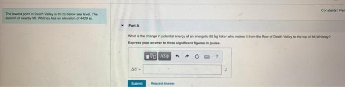 Solved Constants i Part The lowest point in Death Valley 5 m | Chegg.com