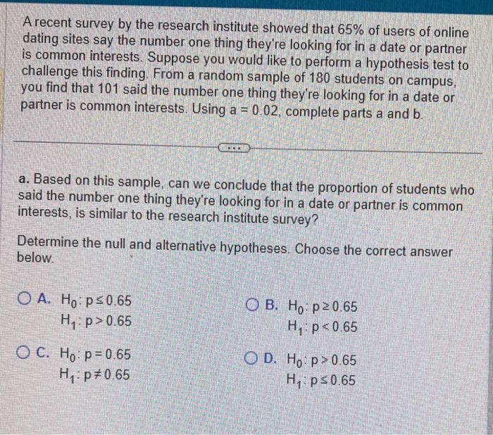 Solved A recent survey by the research institute showed that | Chegg.com