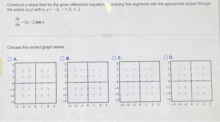Solved Construct a slope field for the given differential | Chegg.com