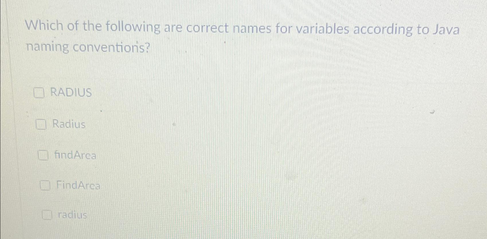Solved Which of the following are correct names for | Chegg.com