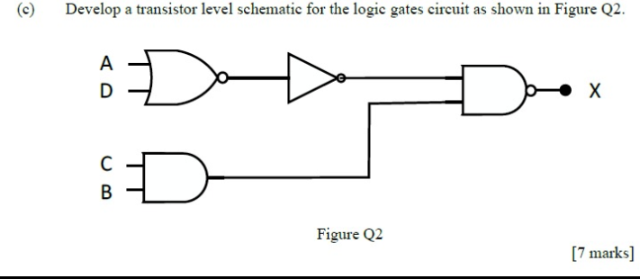 Solved (c) Develop a transistor level schematic for the | Chegg.com
