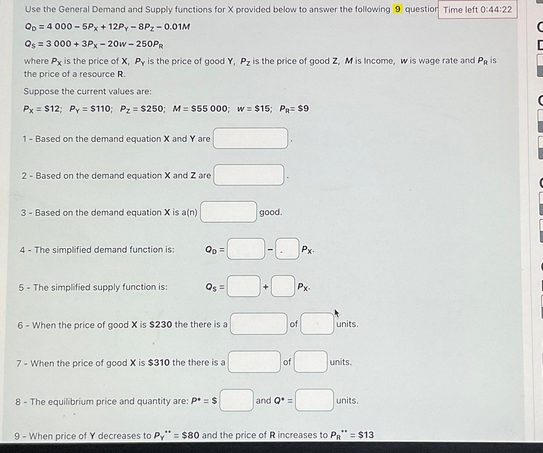 Solved Use the General Demand and Supply functions for X | Chegg.com