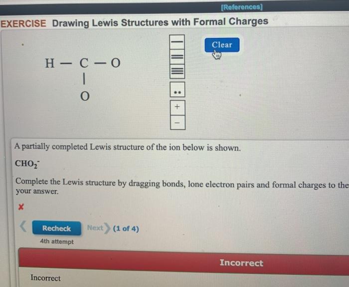 Solved (References EXERCISE Drawing Lewis Structures II O | Chegg.com