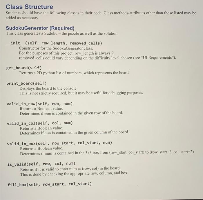 Solved Class Structure Students should have the following | Chegg.com