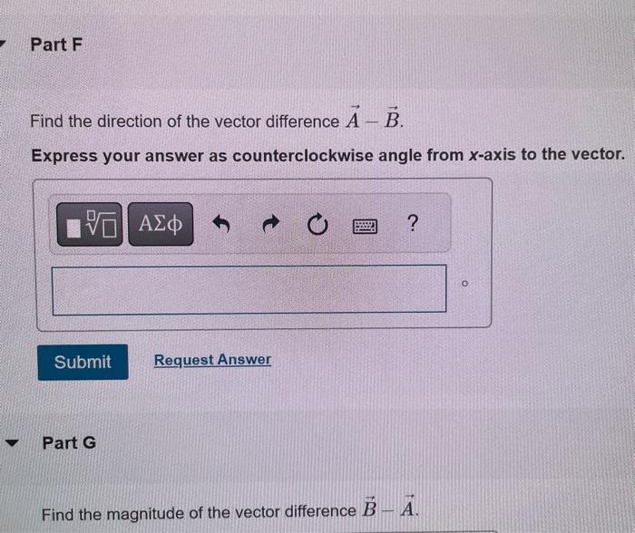 Solved For the vectors A and B in the figure (Figure 1), use | Chegg.com