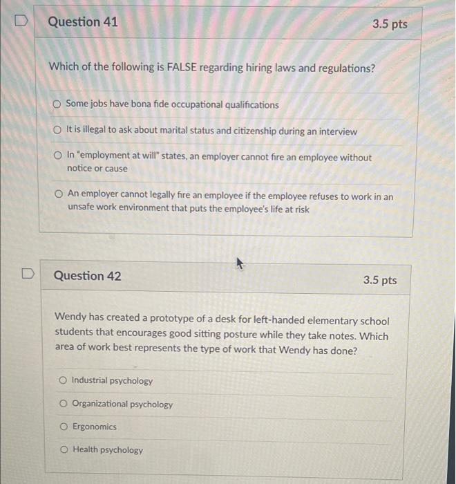 Solved D Question 41 3.5 pts Which of the following is FALSE | Chegg.com