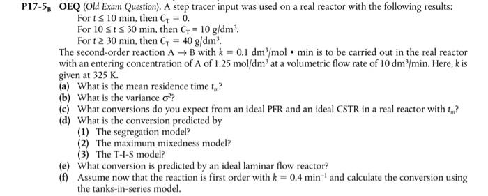 Solved 17-5 5B OEQ (Old Exam Question). A step tracer input | Chegg.com