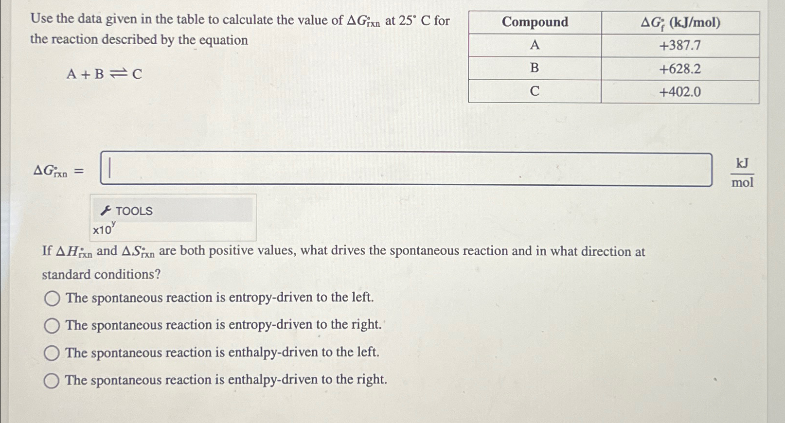 Solved Use the data given in the table to calculate the | Chegg.com