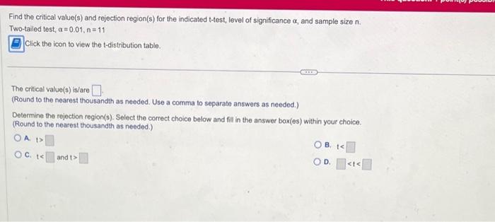 Solved Find the critical value(s) and rejection region(s) | Chegg.com