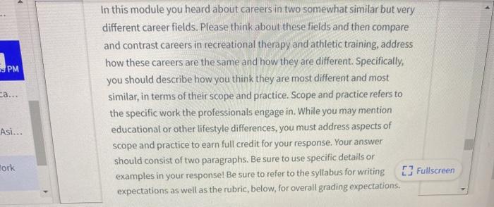 SPM -a... In this module you heard about careers in two somewhat similar but very different career fields. Please think about