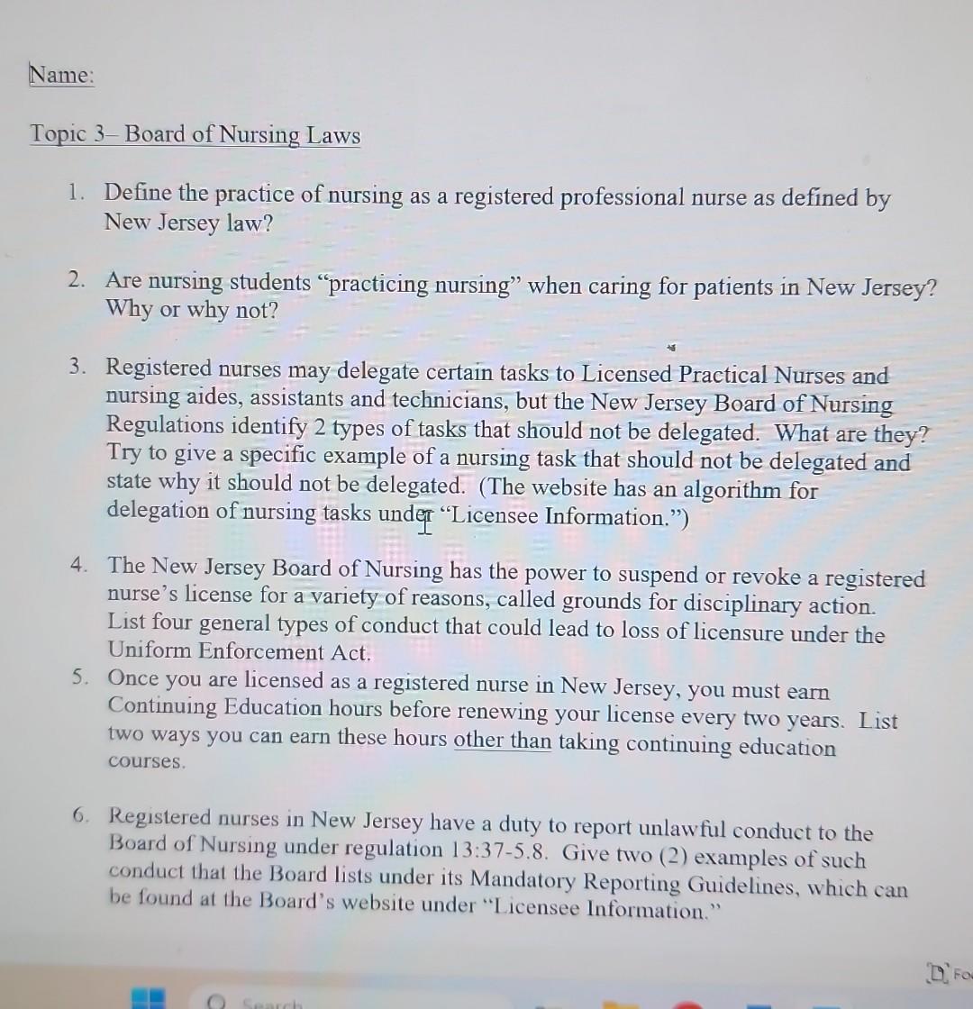 Solved 1. Define the practice of nursing as a registered