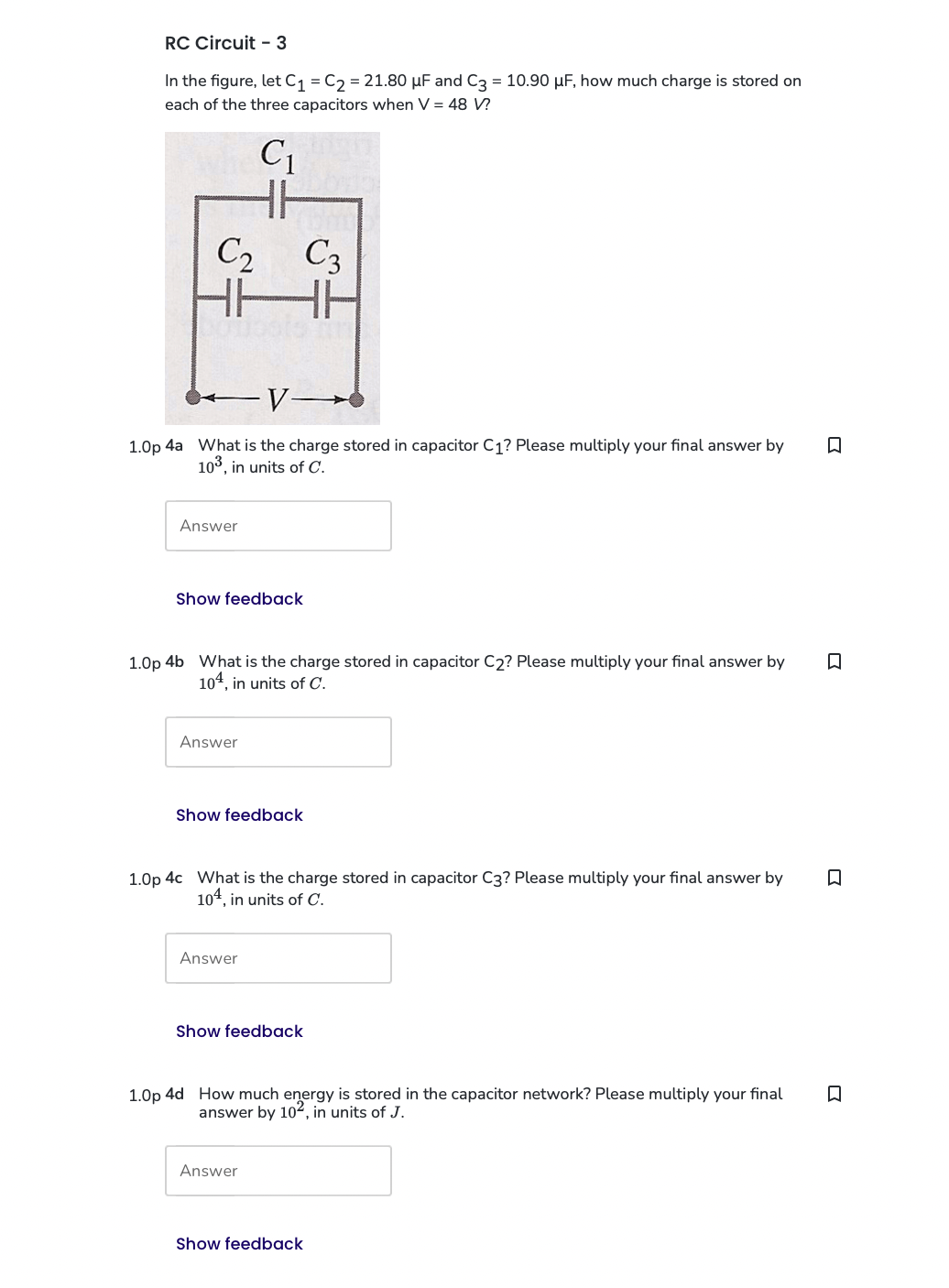 Solved RC Circuit - 3In the figure, let C1=C2=21.80μF ﻿and | Chegg.com