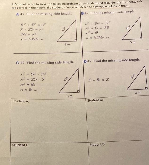 Solved 4. Students were to solve the following problem on a | Chegg.com