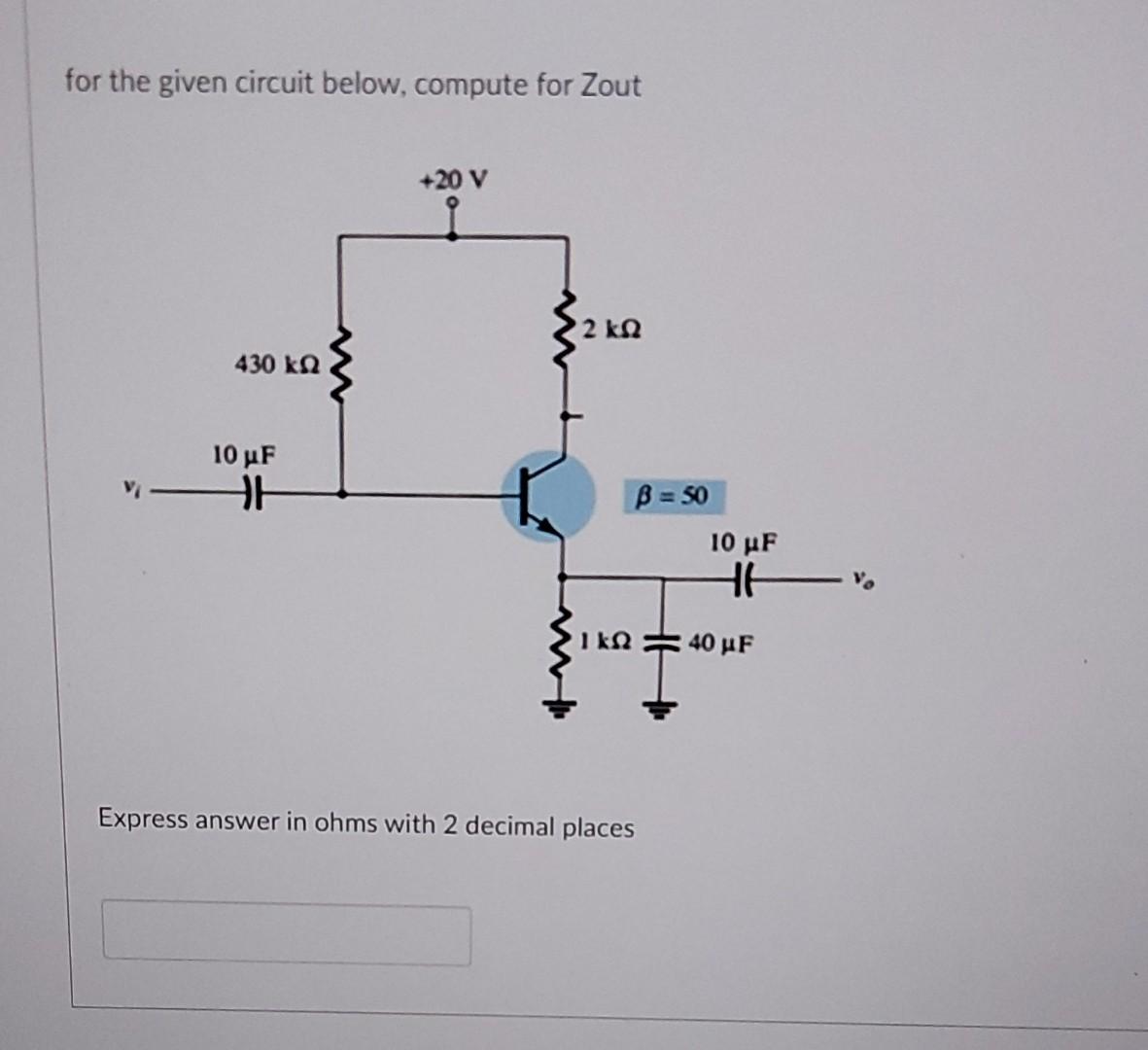 Solved For the given circuit below, the circuit is an | Chegg.com