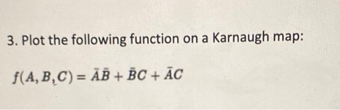 Solved 3. Plot The Following Function On A Karnaugh Map: | Chegg.com