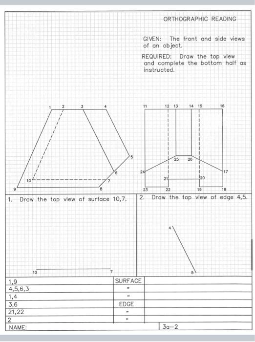 Solved GIVEN: The front and side views of an object. | Chegg.com