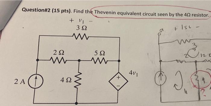 Solved Question#2 (15 pts). Find the Thevenin equivalent | Chegg.com