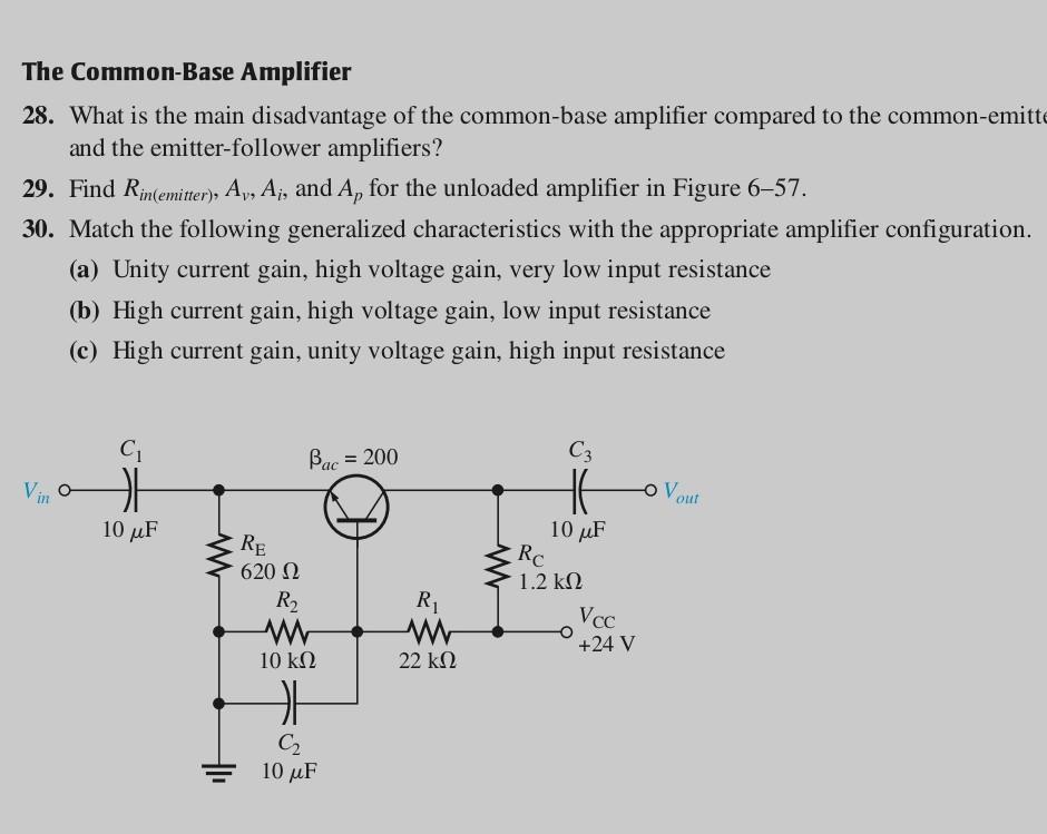 Solved The CommonBase Amplifier 28. What is the main
