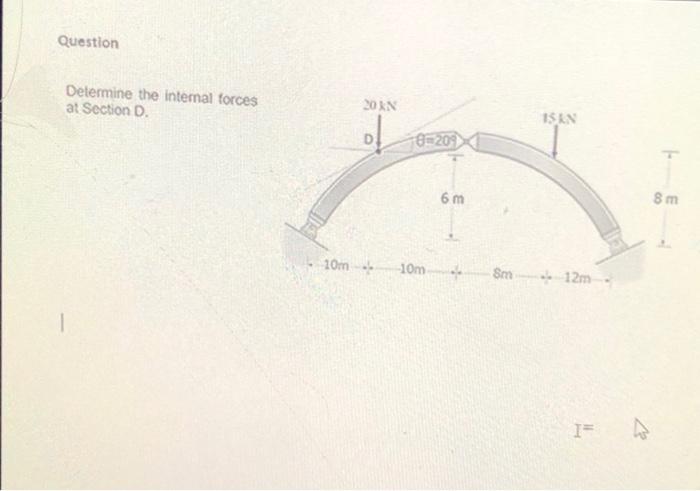 Solved Question Determine the internal forces at Section D. | Chegg.com